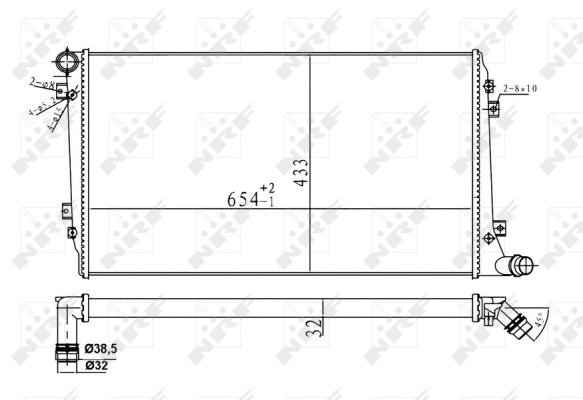 Radiator, engine cooling (53814A)
