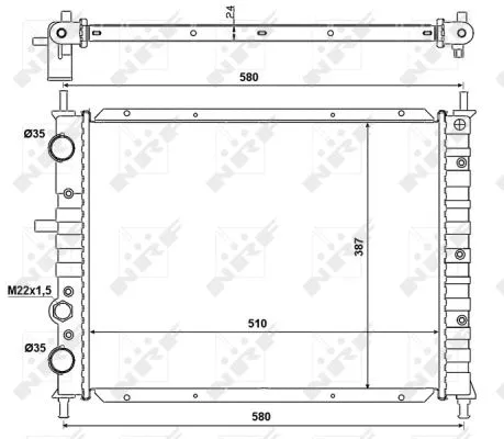 Radiator, engine cooling (58013)