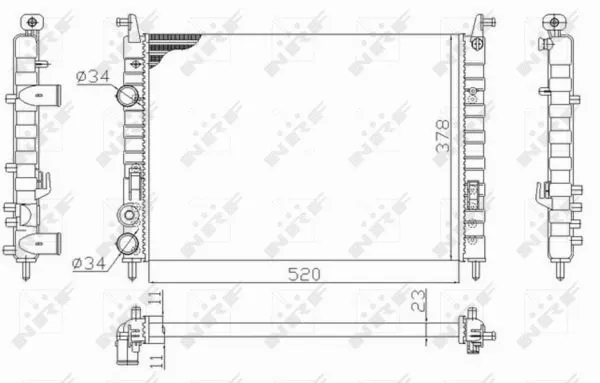 Radiator, engine cooling (58726)