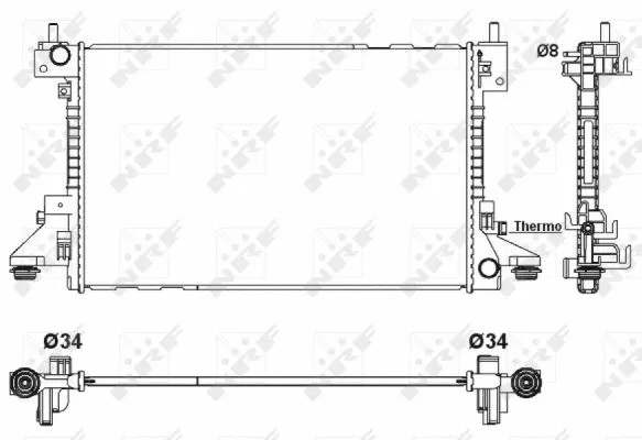 Radiator, engine cooling (53160)
