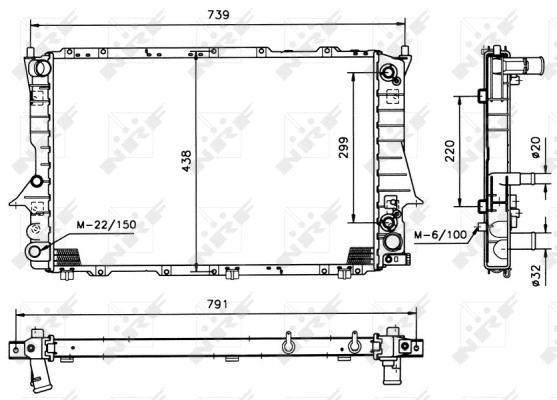 Radiator, engine cooling (51319)