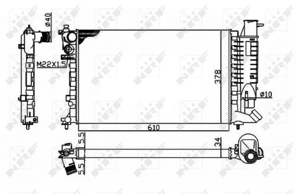 Radiator, engine cooling (58092)