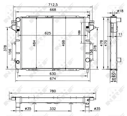 Radiator, engine cooling (52144)
