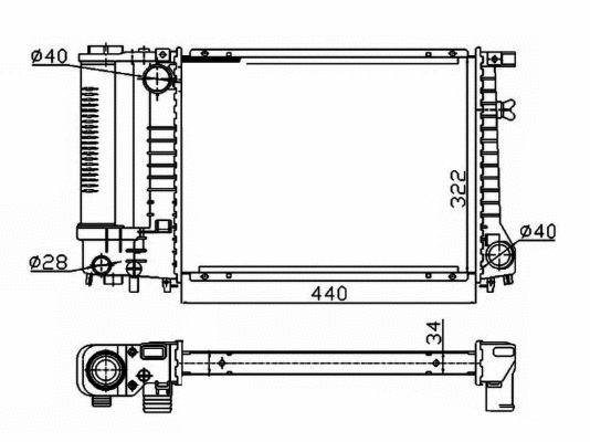 Radiator, engine cooling (53426A)