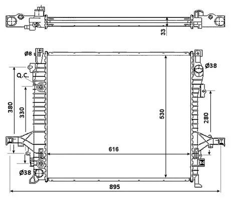 Radiator, engine cooling (58356)