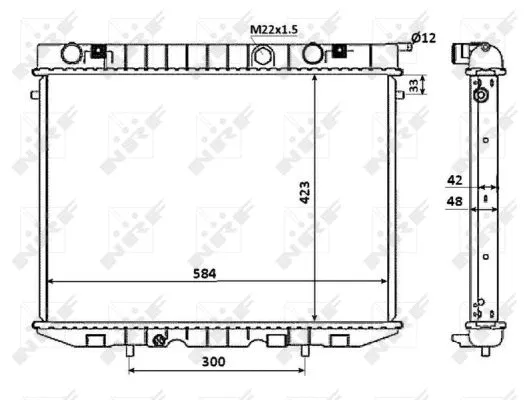 Radiator, engine cooling (53947)
