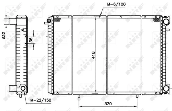 Radiator, engine cooling (58153)