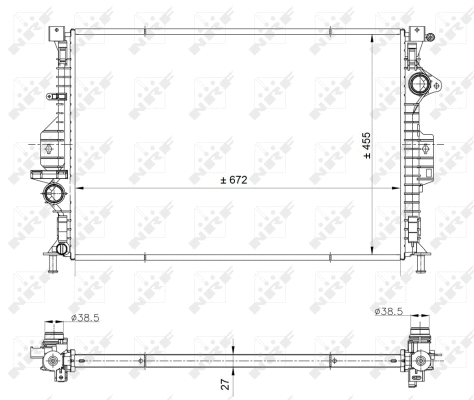 Radiator, engine cooling (53812)