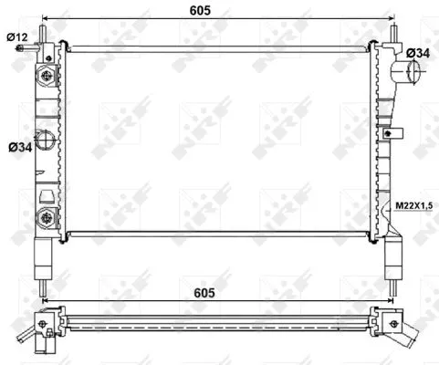 Radiator, engine cooling (53036)