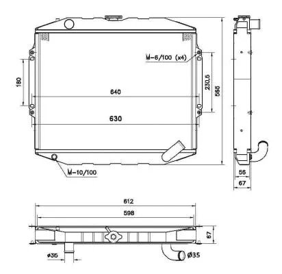 Radiator, engine cooling (52282)