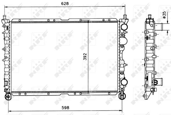 Radiator, engine cooling (58085)