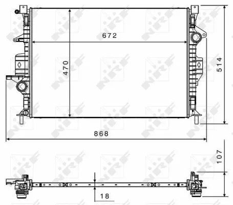 Radiator, engine cooling (58499)