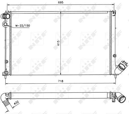 Radiator, engine cooling (58022)