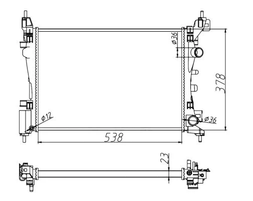 Radiator, engine cooling (55341A)