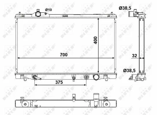 Radiator, engine cooling (50137)