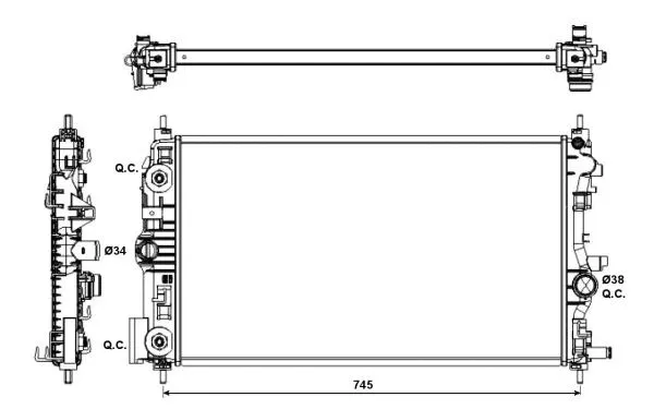 Radiator, engine cooling (53143)