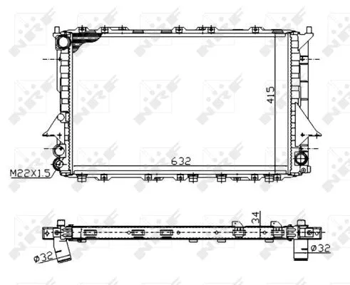 Radiator, engine cooling (51320A)
