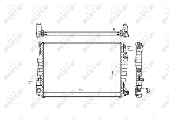 Radiator, engine cooling (53487)