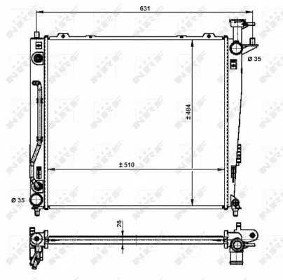 Radiator, engine cooling (59201)