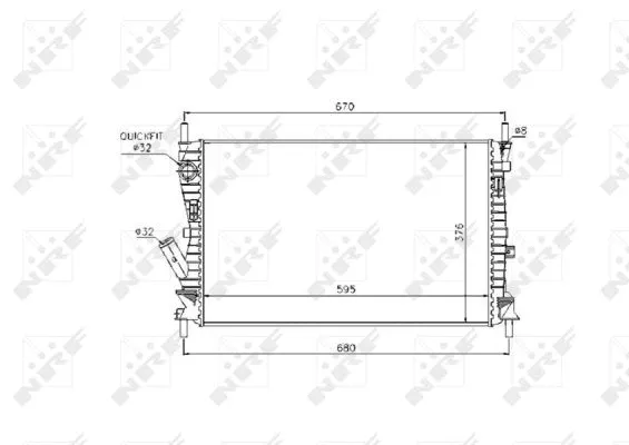 Radiator, engine cooling (53743)