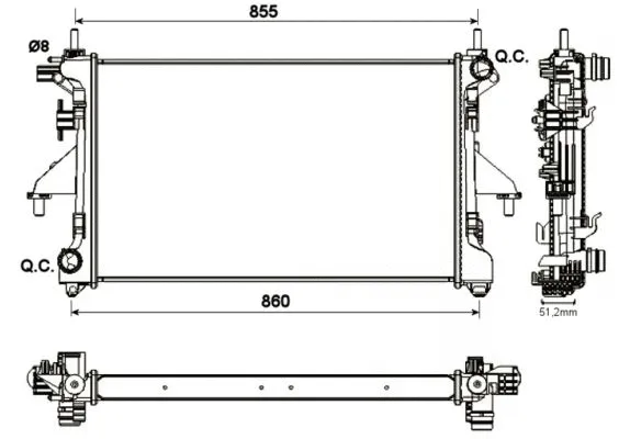 Radiator, engine cooling (54204A)
