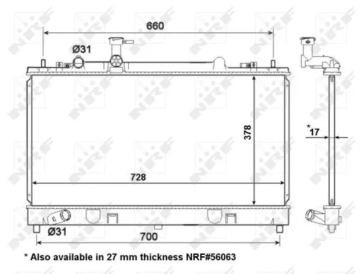 Radiator, engine cooling (53412)