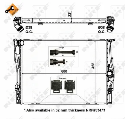 Radiator, engine cooling (56129)