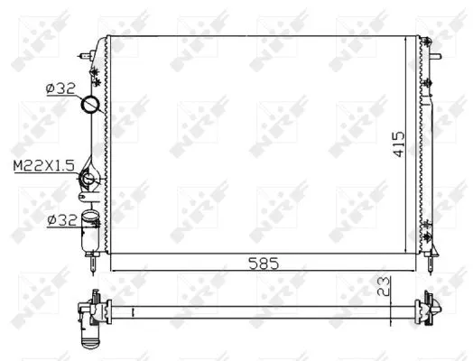 Radiator, engine cooling (58175A)
