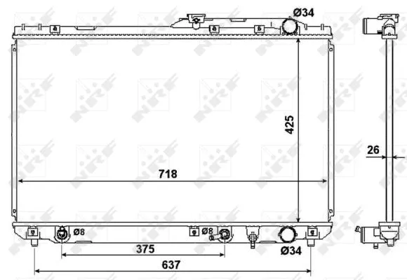 Radiator, engine cooling (53962)
