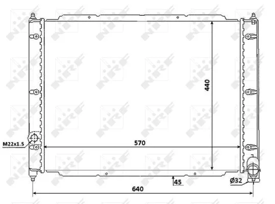 Radiator, engine cooling (53944)