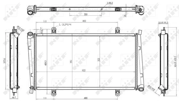 Radiator, engine cooling (53157)