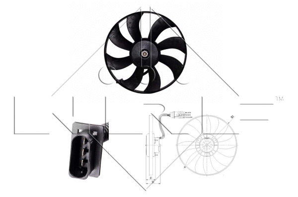 Fan, engine cooling (47410)