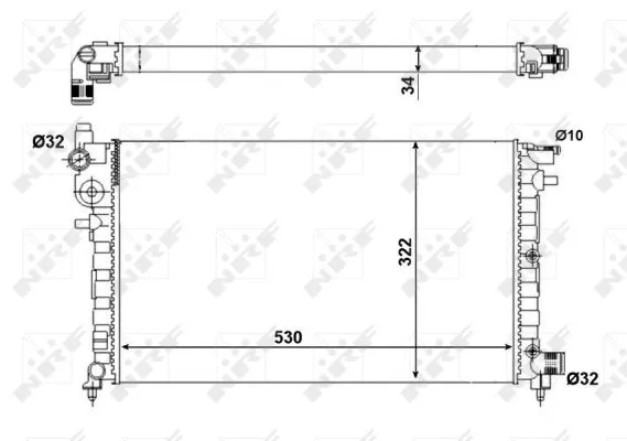 Radiator, engine cooling (509502A)