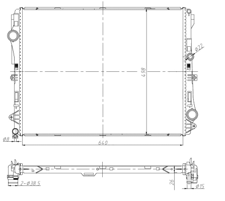Radiator, engine cooling (50041)