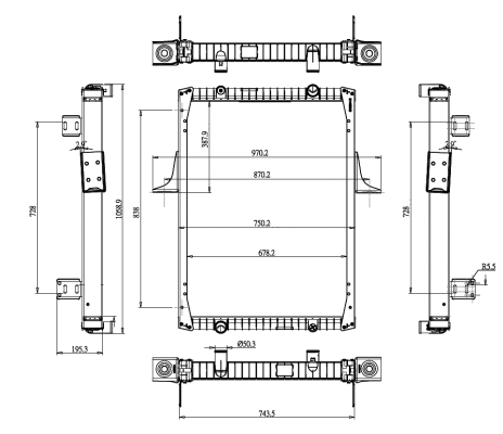 Radiator, engine cooling (52072)