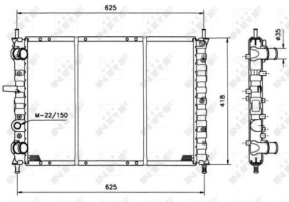 Radiator, engine cooling (58122)