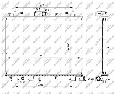 Radiator, engine cooling (59209)