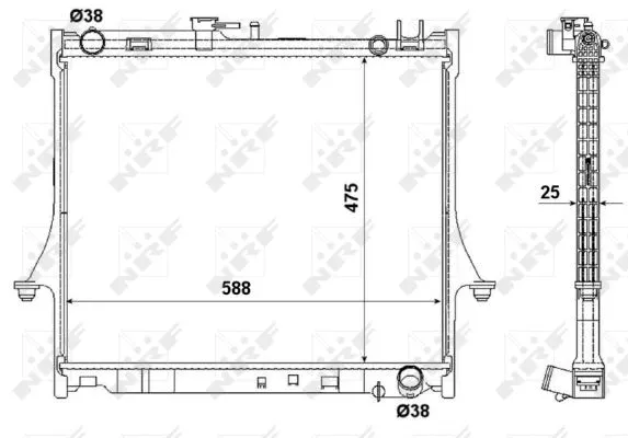 Radiator, engine cooling (53055)