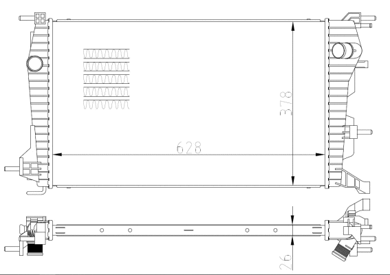 Radiator, engine cooling (550004)