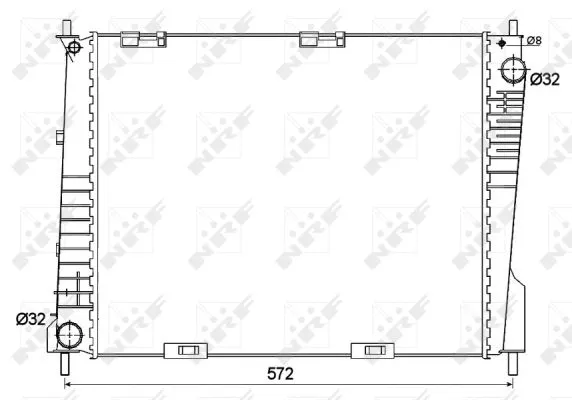 Radiator, engine cooling (53125)