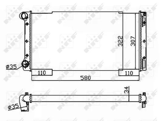 Radiator, engine cooling (53229)