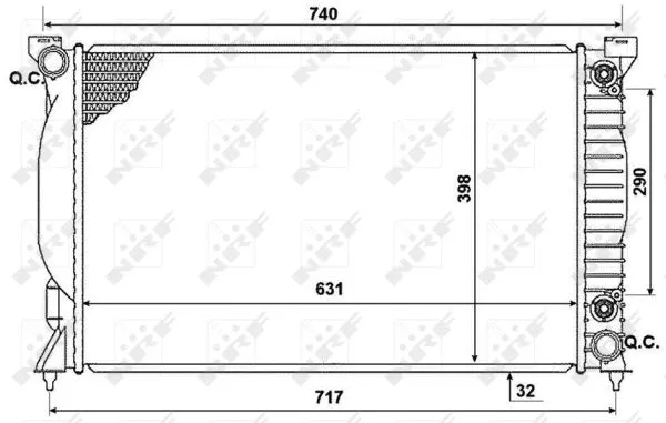 Radiator, engine cooling (53958)