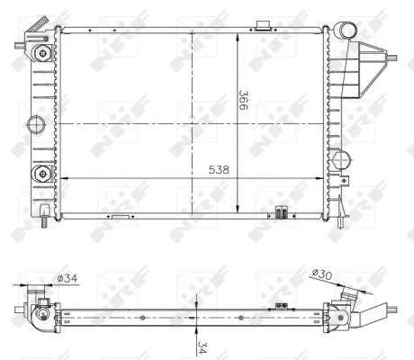 Radiator, engine cooling (513508A)