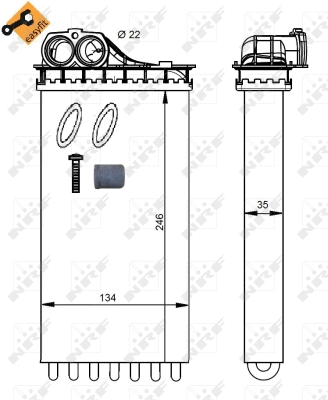 Heat Exchanger, interior heating (54334)