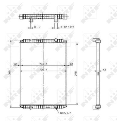 Radiator, engine cooling (509709)