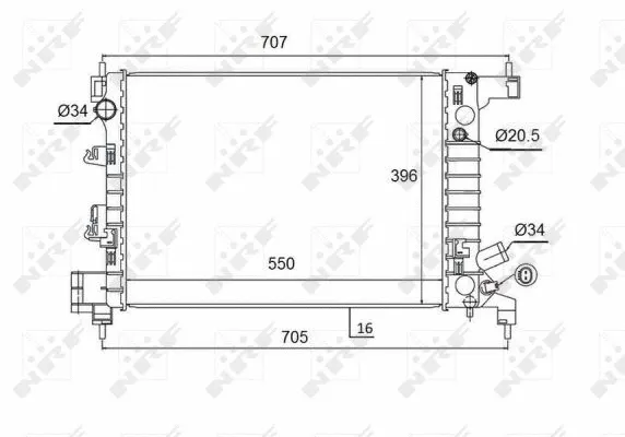 Radiator, engine cooling (58504)