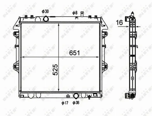 Radiator, engine cooling (58491)