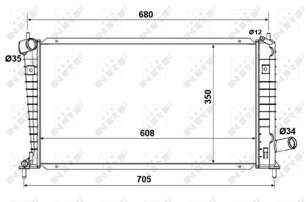 Radiator, engine cooling (53189)
