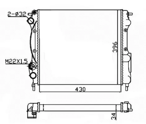 Radiator, engine cooling (58934A)