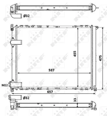 Radiator, engine cooling (58849)